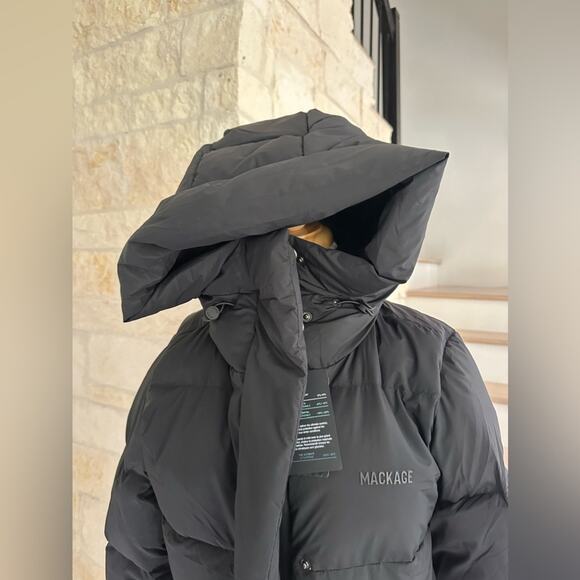 MACKAGE ISHANI-CITY Long down quilted coat with hood L - Picture 10 of 11